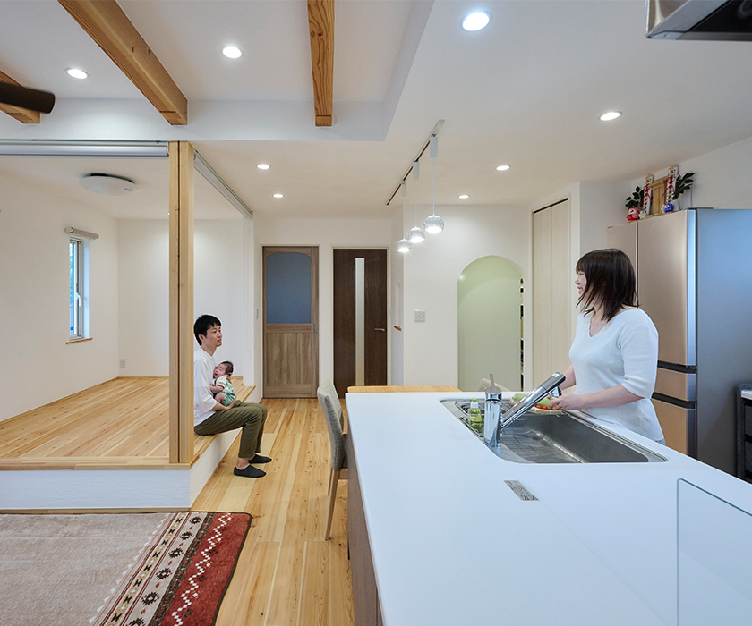 休息場所に、育児に大活躍の小上がりスペース